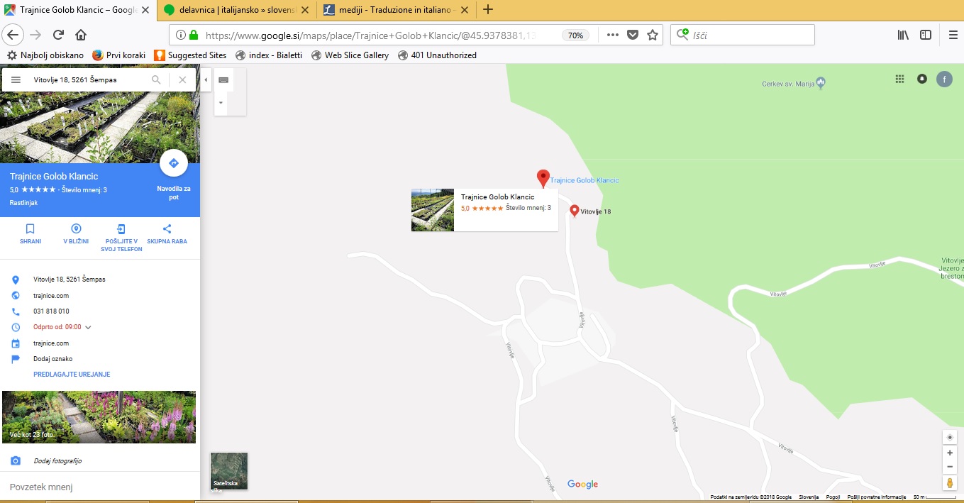 Google-ov zemljevid prikazuje kako najlažje dobiti našo lokacijo